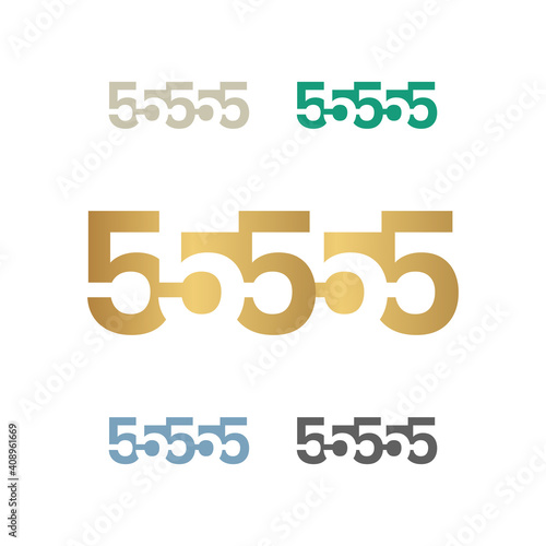 55555 golden color vector design