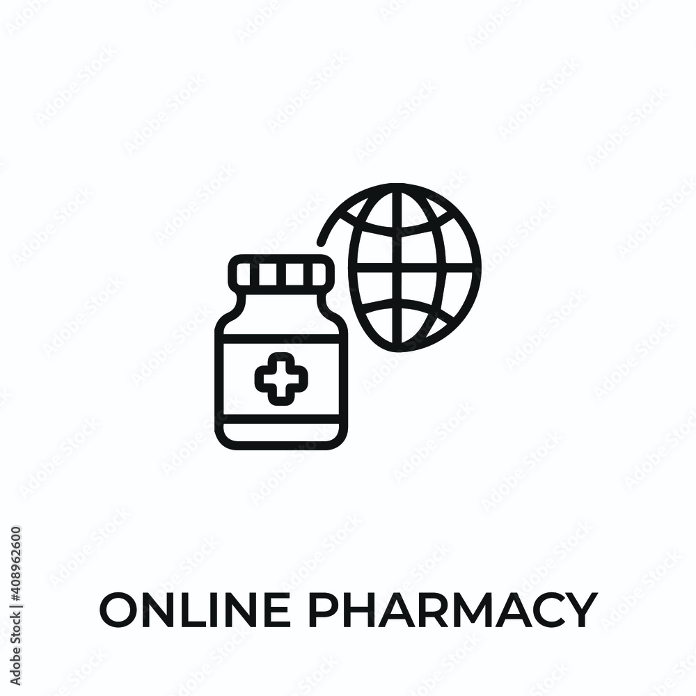 online pharmacy icon vector. online medical sign symbol for modern design. Vector illustration online pharmacy icon vector. online medical sign symbol for modern design. Vector illustration