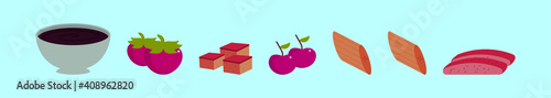 set of fondue cartoon icon design template with various models. vector illustration isolated on blue background
