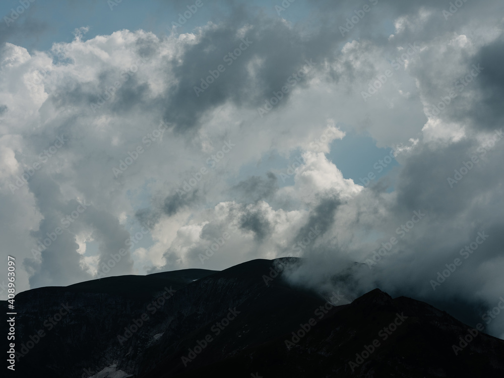 Fog nature fresh air silhouette clouds mountains