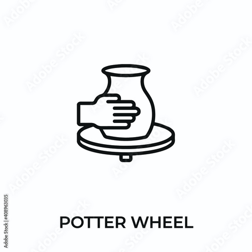potter wheel icon vector. pottery sign symbol for modern design. Vector illustration	