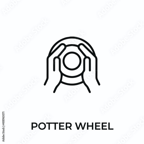 potter wheel icon vector. pottery sign symbol for modern design. Vector illustration	