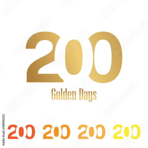 200 golden days vector logo design