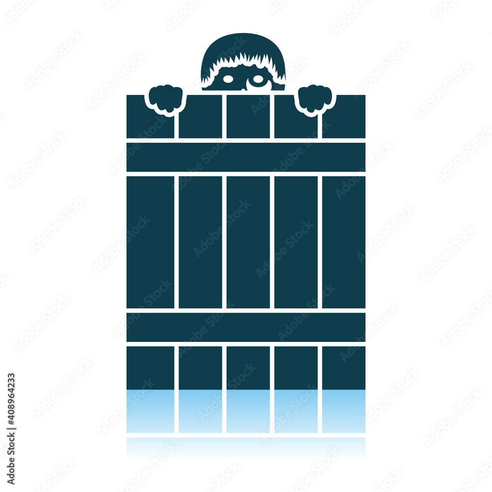 Criminal Peeping From Fence Icon Criminal Peeping From Fence Icon