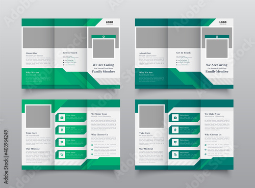 Healthcare and medical trifold brochure design template ,abstract trifold design .