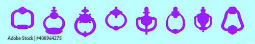 set of door knocker cartoon design template with various models. vector illustration isolated on background