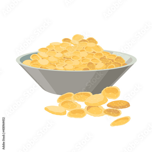 Corn flakes -vector illustration in flat design isolated on white background