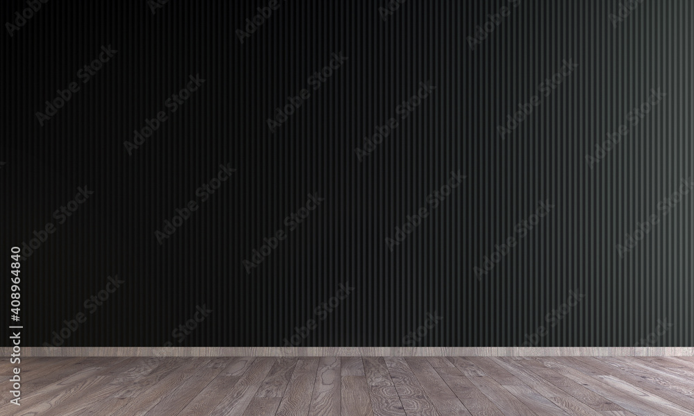 The mock up room interior design of empty living room and empty black