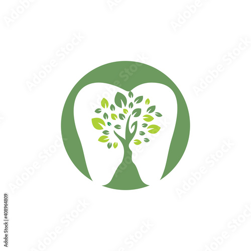Dental tree vector logo design template. Dental medical logo concept.