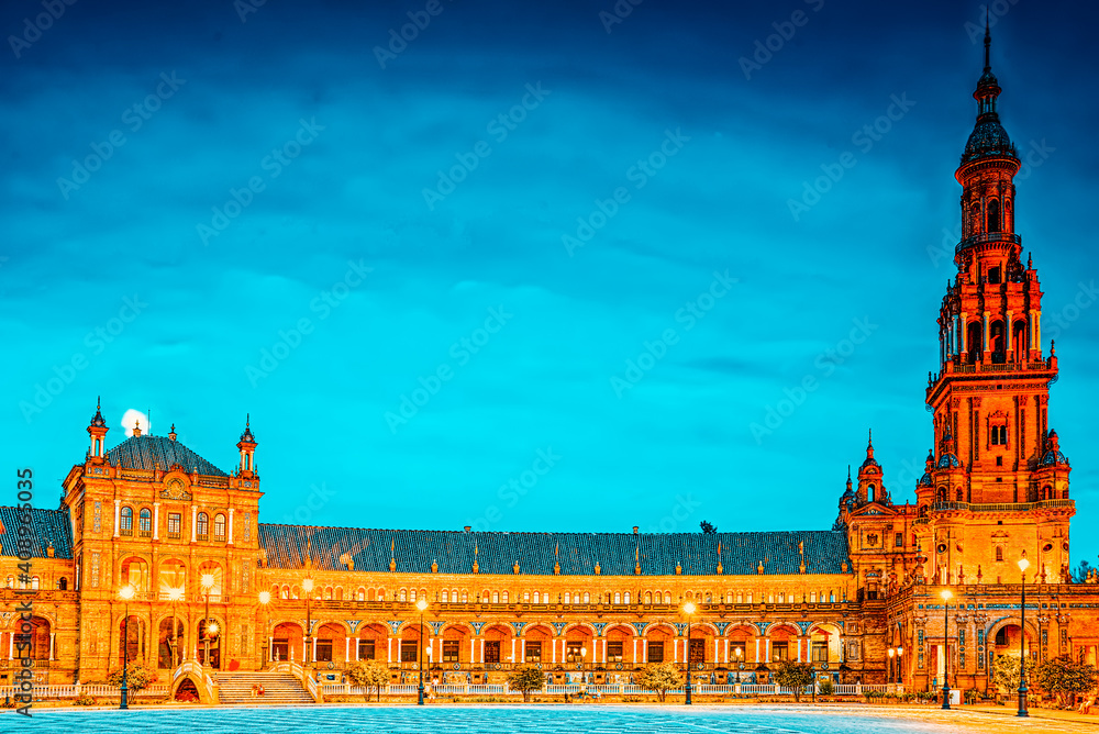 Fototapeta premium Spain Square (Plaza de Espana)is a square in the Maria Luisa Par