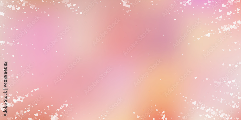 White heart love confettis. Valentine's day vignet White heart love confettis. Valentine's day vignet