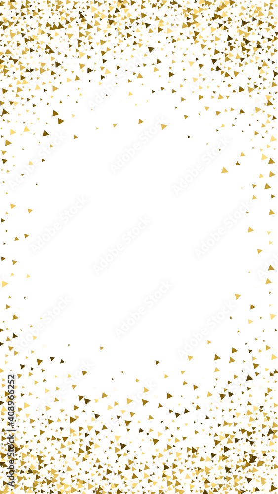 Gold triangles luxury sparkling confetti. Scattere