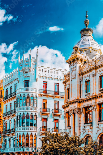 Cityscape of Valencia - third size population city in Spain.