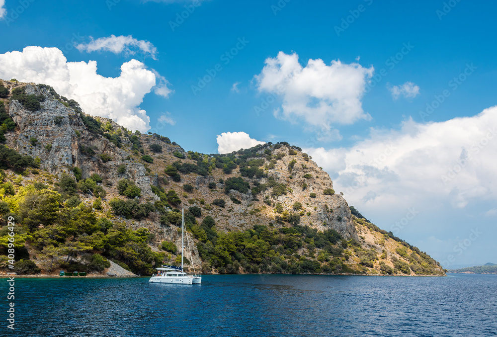 Gocek Bay coastline view in Turkey Gocek Bay coastline view in Turkey
