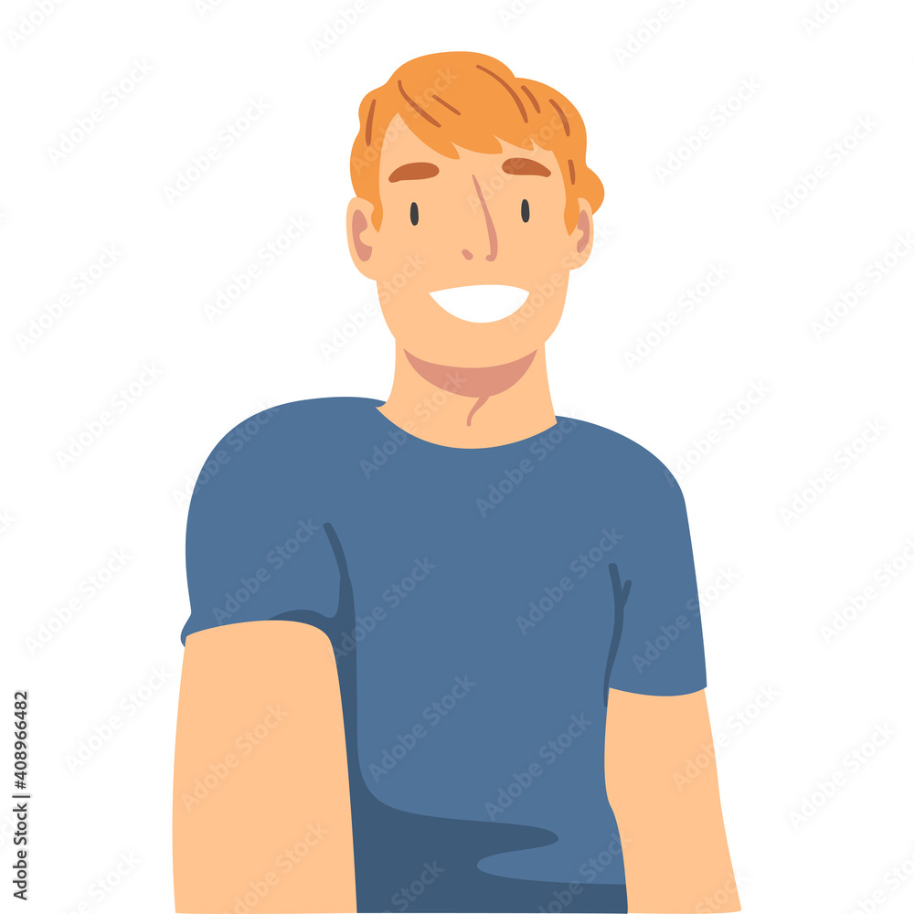 Friendly Guy Looking at Camera from Above Vector Illustration Friendly Guy Looking at Camera from Above Vector Illustration