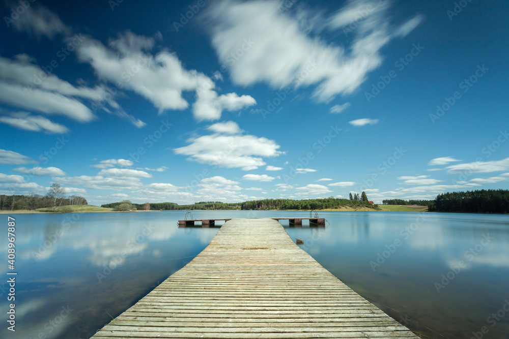 wooden pier on the lake wooden pier on the lake