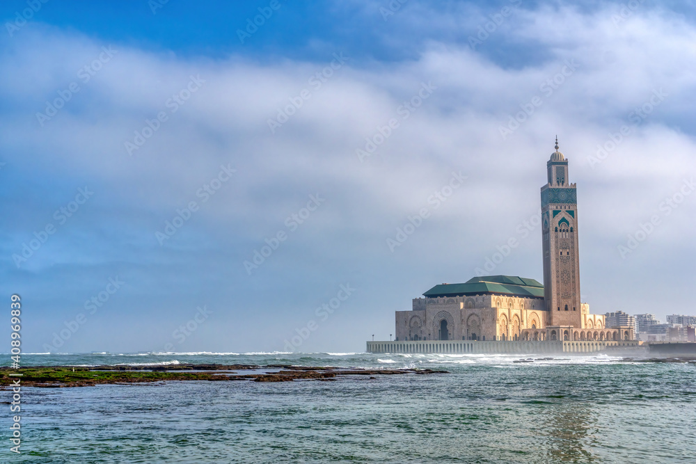 Hassan II Mosque in The Morning, Casablanca, Morocco.