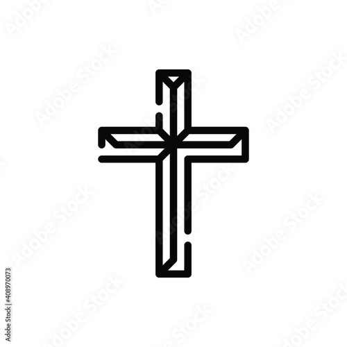 Christian Cross Icon Logo Illustration Vector Isolated. Christ and Easter Icon-Set. Suitable for Web Design, Logo, App, and UI. Editable Stroke and Pixel Perfect. EPS 10.