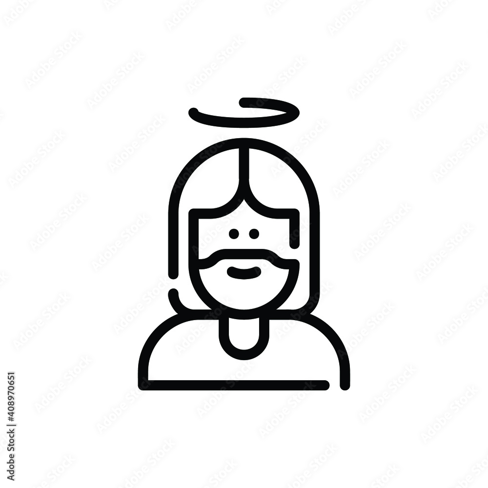 Jesus, God Icon Logo Illustration Vector Isolated. Christ and Easter Icon-Set. Suitable for Web Design, Logo, App, and UI. Editable Stroke and Pixel Perfect. EPS 10.
