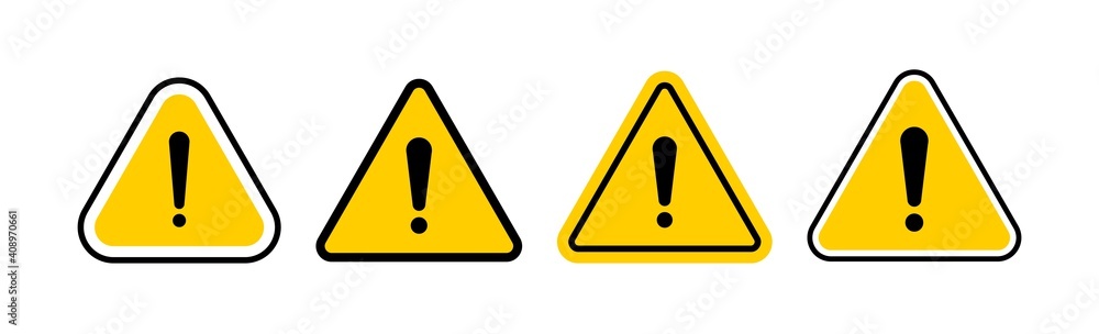 Set of warning signs. UI concept elements design for apps, website or games. Vector warn signs collection. Set of warning signs. UI concept elements design for apps, website or games. Vector warn signs collection.