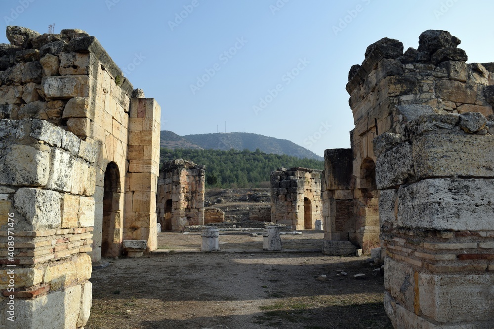 Ruins of the ancient city of ancient Hierapolis