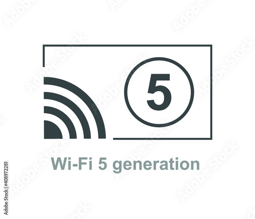 Vector symbol or icon 5G Internet Network Connection technology. 5th Generation Wireless Internet Network Connection.