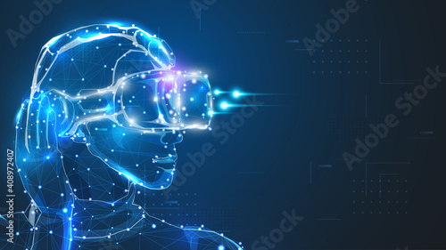VR technology innovation concept futuristic cyber design background eps 10 vector