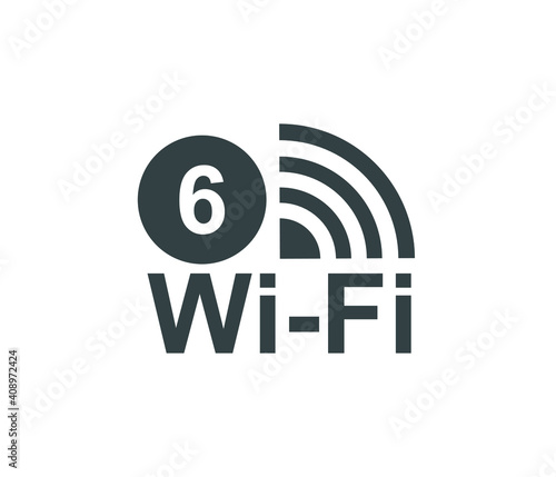 Vector symbol or icon 6G Internet Network Connection technology. 6th Generation Wireless Internet Network Connection.