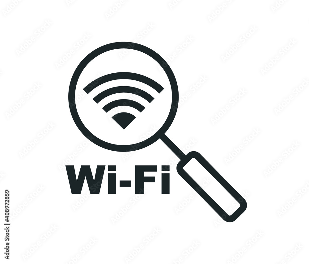 Wireless internet icon in flat style. Wireless symbol isolated on white background. Black simple abstract wifi icon. Modern flat vector illustration for graphic design, Web, mobile application.