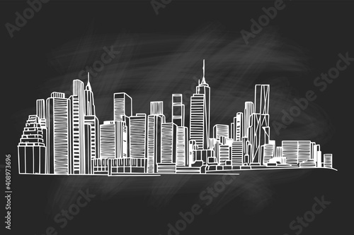 New York Skyline. Vector sketch.