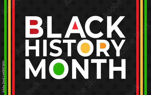 Black History Month banner. Vector illustration of design template for national holiday poster or card. Annual celebration in february in USA and Canada  october in UK