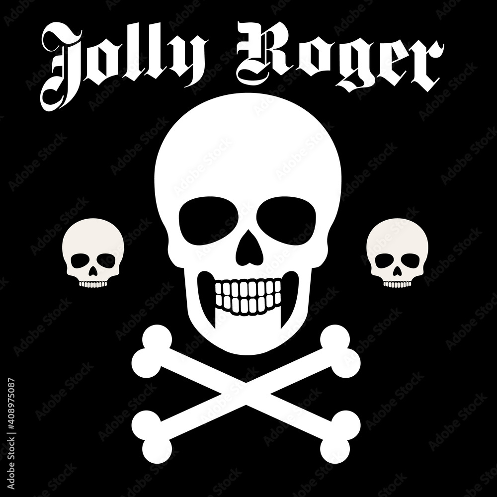 Fototapeta premium pirate sign with skull and bones- Jolly Roger, grunge vintage design t shirts