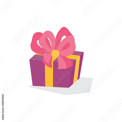 Surprise gift, surprise gift box, birthday celebration, special gift bag, loyalty reward, miracle gift vector icon, flat illustration