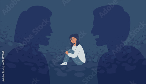 Parental abuse. Aggressive parents yell at each other, the child is intimidated and depressed.