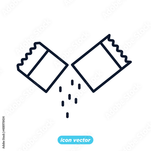 Sachet icons. sugar powder packet icon. Packet soluble powder symbol Vector illustration