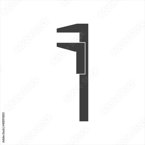 caliper symbol, engineering measurement, vernier caliper. Vector