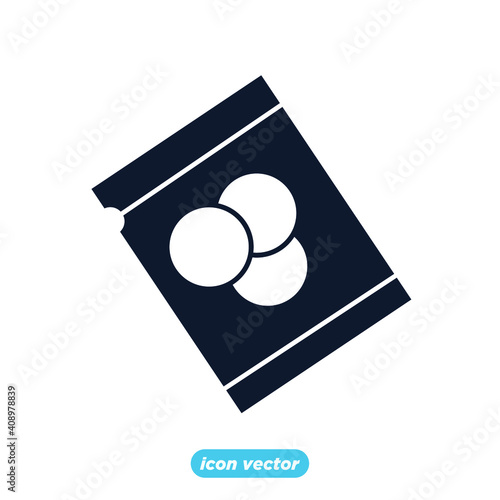 Sachet icons. sugar powder packet icon. Packet soluble powder symbol Vector illustration