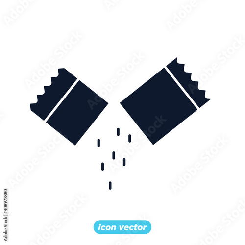 Sachet icons. sugar powder packet icon. Packet soluble powder symbol Vector illustration