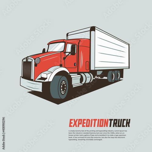 Old truck, Expedition vehicle simple vector illustration.Good for your transportation graphic resources.