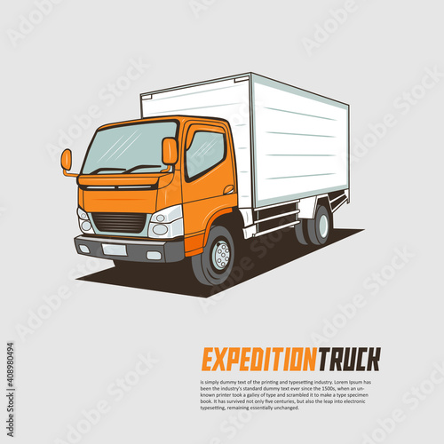 Old truck, Expedition vehicle simple vector illustration.Good for your transportation graphic resources.