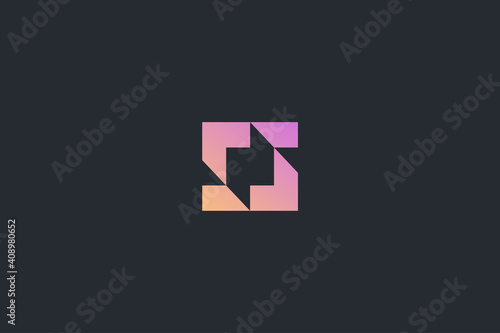 Minimal Modern Abstract Letter S Dark Background Logo Template
