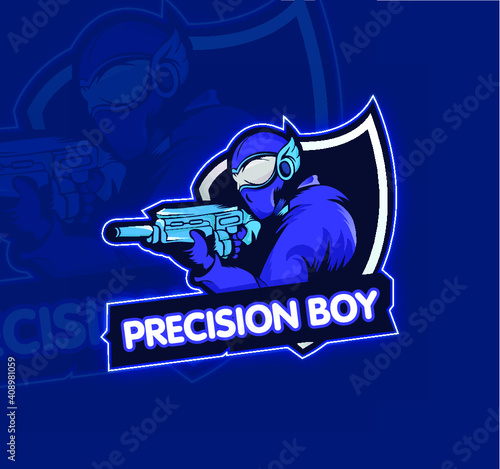 Gunner Mascot Gaming logo design for Esports- VECTOR