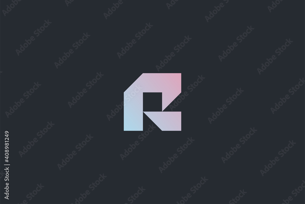 Minimal Modern Abstract Letter R Dark Background Logo Template Minimal Modern Abstract Letter R Dark Background Logo Template
