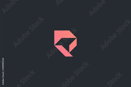 Minimal Modern Abstract Letter R Dark Background Logo Template