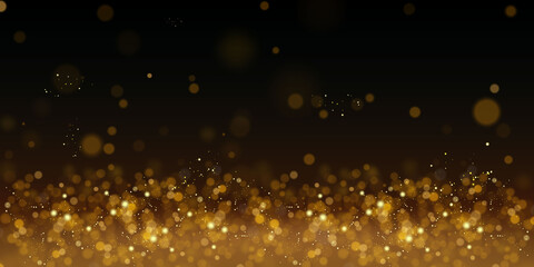 Glittering particles of fairy dust. Magic concept.
Abstract festive background. Christmas background. Space background.