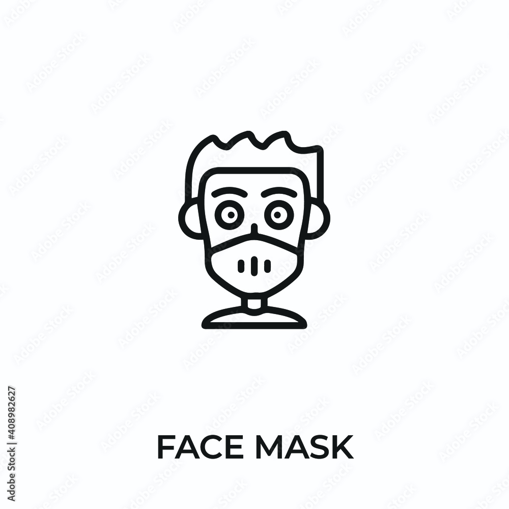 face mask icon vector. medical mask sign symbol for modern design. Vector illustration face mask icon vector. medical mask sign symbol for modern design. Vector illustration