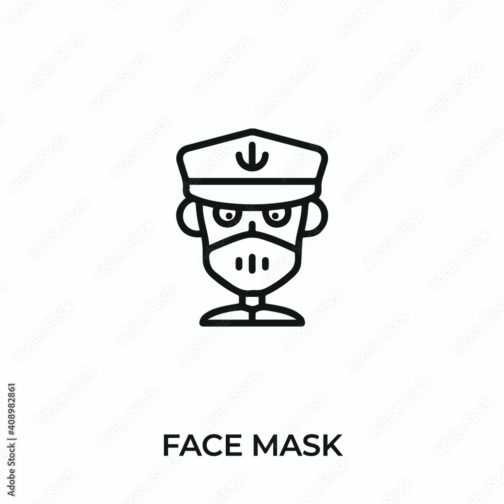 face mask icon vector. medical mask sign symbol for modern design. Vector illustration face mask icon vector. medical mask sign symbol for modern design. Vector illustration