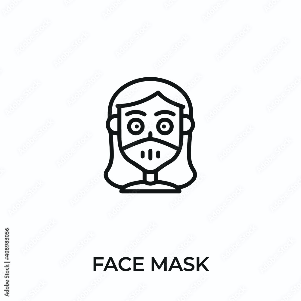 face mask icon vector. medical mask sign symbol for modern design. Vector illustration	