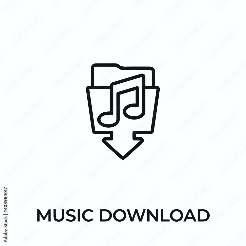 music download icon vector. downloading sign symbol for modern design. Vector illustration	