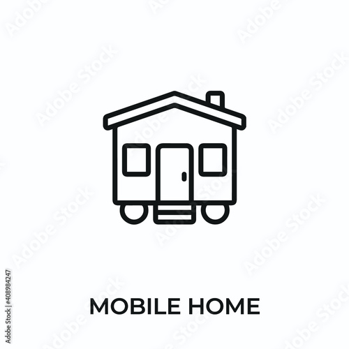mobile home icon vector. mobile home and camper icon vector symbol illustration. Modern simple vector icon for your design. mobile home and camper icon vector. Caravan